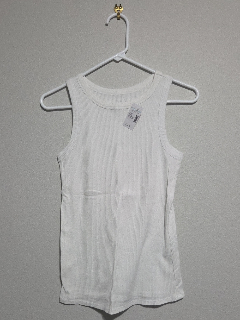 Classic White Ribbed Tank Top - Women